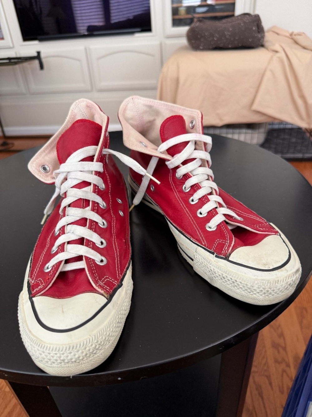 Converse Chuck Taylor All Star High Top Red Leather Shoes